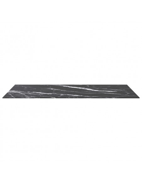 Piano Tavolo Nero 120x65 cm 8mm Vetro Temperato Design Marmo
