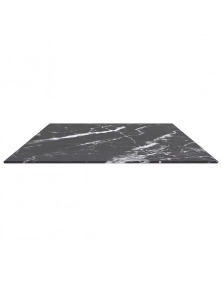 Piano Tavolo Nero 120x65 cm 8mm Vetro Temperato Design Marmo