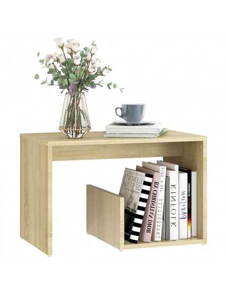 Tavolino Rovere Sonoma 59x36x38 cm in Legno Multistrato