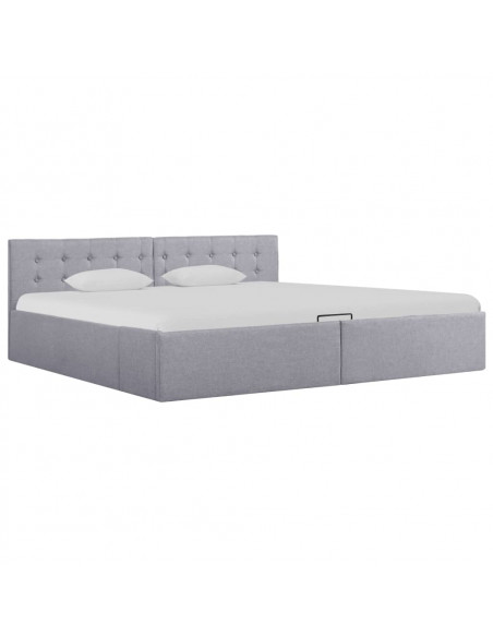 Giroletto con Contenitore  Grigio Chiaro in Tessuto 180x200 cm