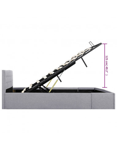 Giroletto con Contenitore  Grigio Chiaro in Tessuto 180x200 cm