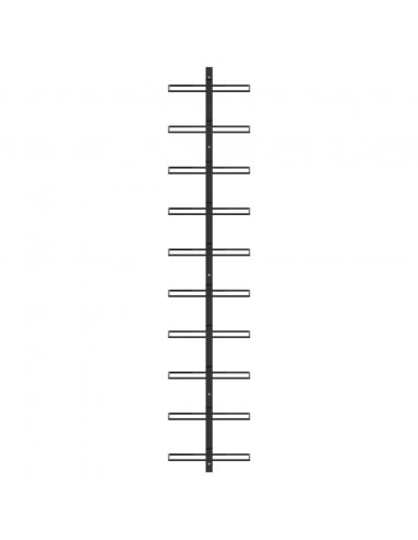 Portavini da Parete per 10 Bottiglie Nero in Metallo