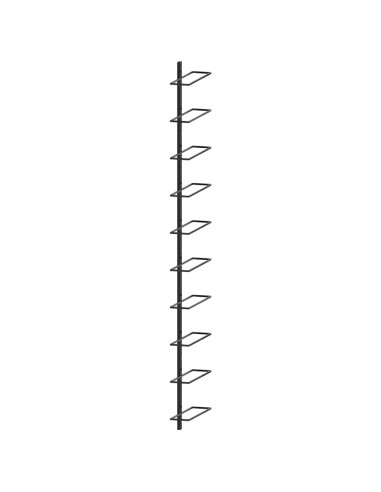 Portavini da Parete per 10 Bottiglie Nero in Metallo