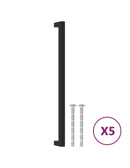 Maniglie per Mobili 5pz Nere 320mm in Acciaio Inox