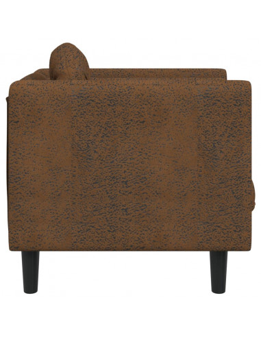 Poltrona con Cuscino Marrone in Velluto