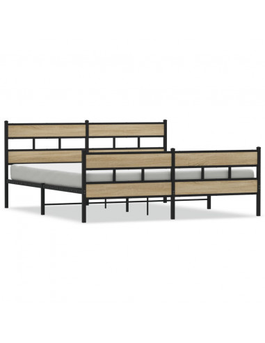 Giroletto senza Materaso in Metallo Rovere Sonoma 183x213 cm