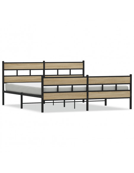 Giroletto senza Materaso in Metallo Rovere Sonoma 183x213 cm