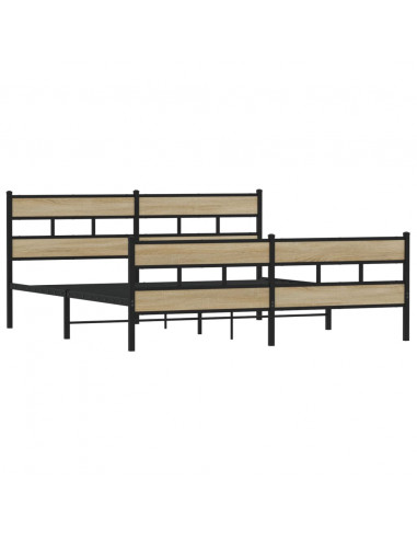 Giroletto senza Materaso in Metallo Rovere Sonoma 183x213 cm