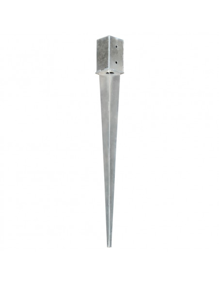 Picchetti di Terra 12 pz Argento 8x8x91 cm in Acciaio Zincato
