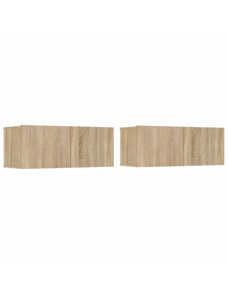 Set di Mobili Porta TV 4 pz Rovere Sonoma in Legno Multistrato