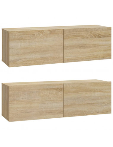 Set di Mobili Porta TV 4 pz Rovere Sonoma in Legno Multistrato