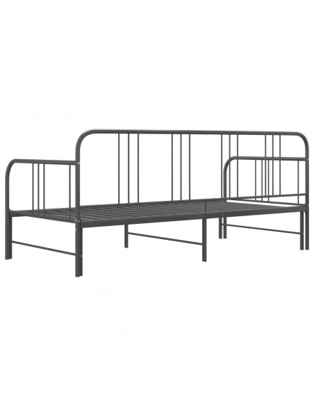 Telaio Divano Letto Estraibile Grigio in Metallo 90x200 cm