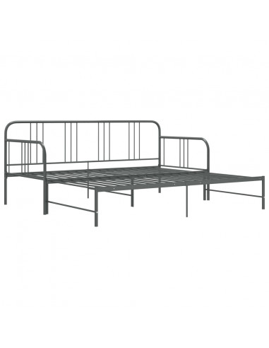 Telaio Divano Letto Estraibile Grigio in Metallo 90x200 cm