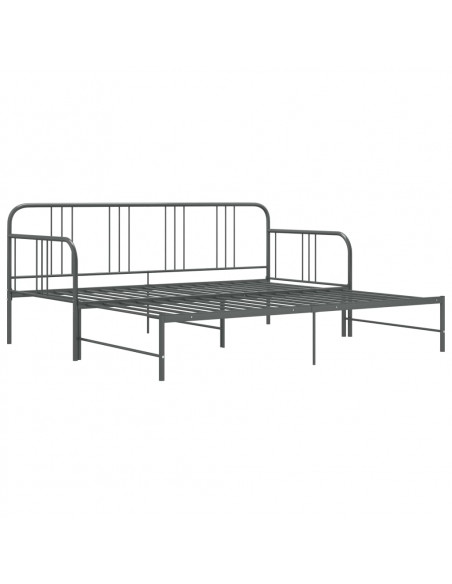 Telaio Divano Letto Estraibile Grigio in Metallo 90x200 cm