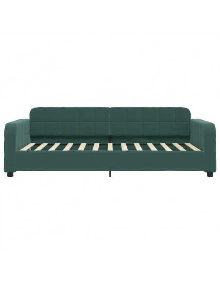 Letto da Giorno Verde Scuro 100x200 cm in Velluto