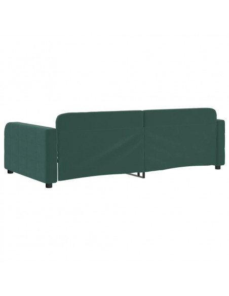 Letto da Giorno Verde Scuro 100x200 cm in Velluto