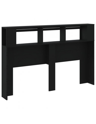 Testiera LED Nera 160x18,5x103,5 cm Legno Multistrato