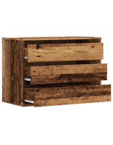 Cassettiera Angolare Legno Antico 80x41x58 cm Legno Multistrato