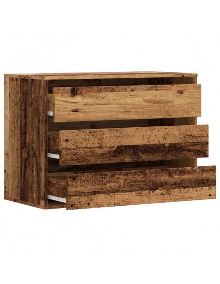 Cassettiera Angolare Legno Antico 80x41x58 cm Legno Multistrato