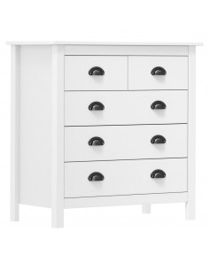 Credenza Hill Bianca 79x40x80 cm in Legno Massello di Pino 2