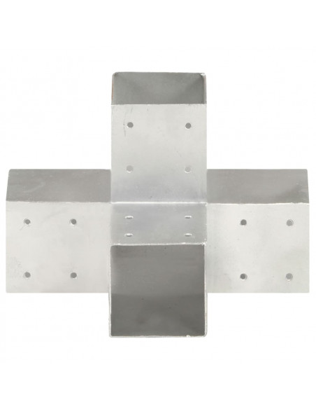 Connettori per Pali a Forma di X 4 pz in Metallo Zincato 91x91 mm