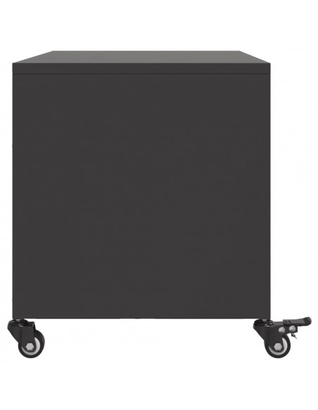 Mobile TV Nero 68x39x43,5cm in Acciaio Laminato a Freddo