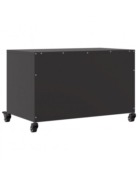 Mobile TV Nero 68x39x43,5cm in Acciaio Laminato a Freddo