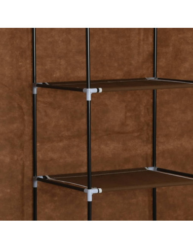 Armadio con Scomparti e Aste Marrone 150x45x175 cm in Tessuto