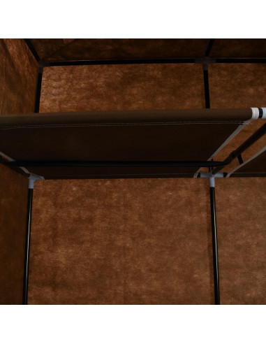 Armadio con Scomparti e Aste Marrone 150x45x175 cm in Tessuto