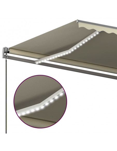 Tenda Automatica con Sensore Vento e LED 450x350 cm Crema