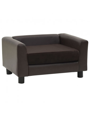 Divano per Cani Marrone 60x43x30 cm in Peluche e Similpelle