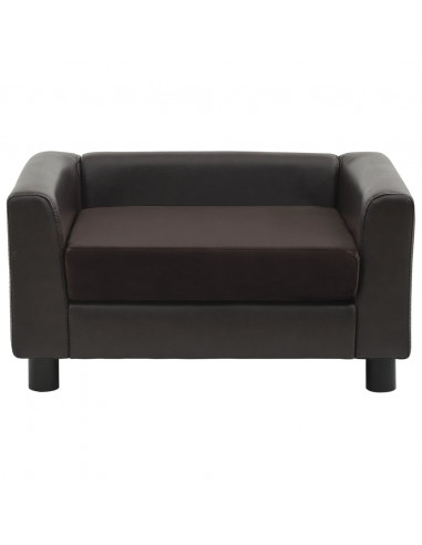 Divano per Cani Marrone 60x43x30 cm in Peluche e Similpelle
