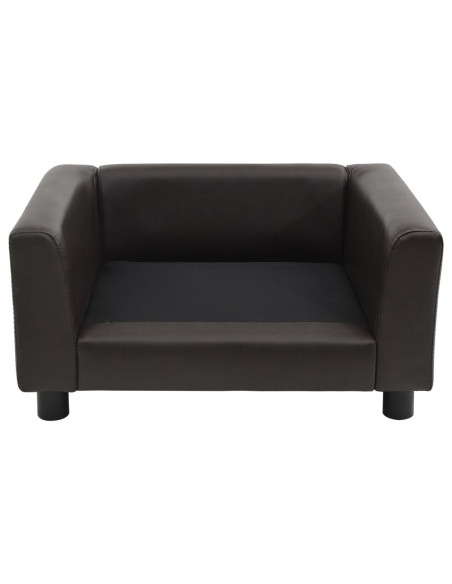 Divano per Cani Marrone 60x43x30 cm in Peluche e Similpelle