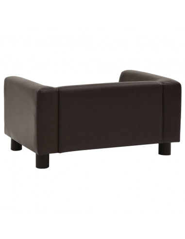 Divano per Cani Marrone 60x43x30 cm in Peluche e Similpelle