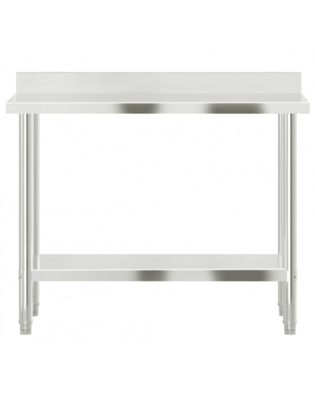 Tavolo Lavoro Cucina con Paraschizzi 110x55x93cm Acciaio Inox