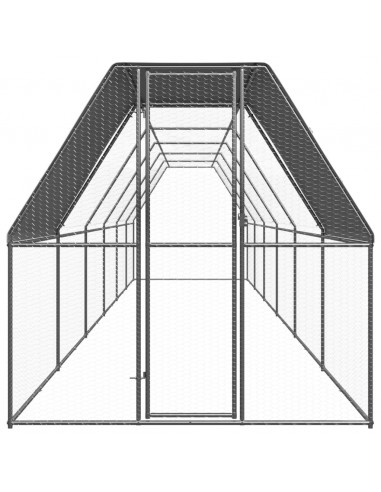 Pollaio da Esterno 2x12x2 m in Acciaio Zincato