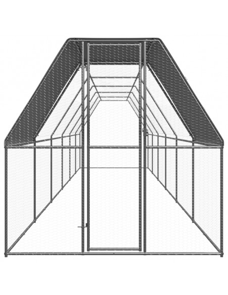 Pollaio da Esterno 2x12x2 m in Acciaio Zincato