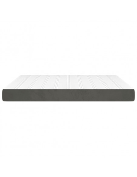 Materasso a Molle Grigio Scuro 160x220x20 cm in Velluto