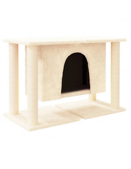 Albero per Gatti con Tiragraffi in Sisal Crema 50 cm