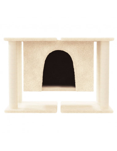Albero per Gatti con Tiragraffi in Sisal Crema 50 cm