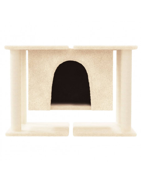 Albero per Gatti con Tiragraffi in Sisal Crema 50 cm