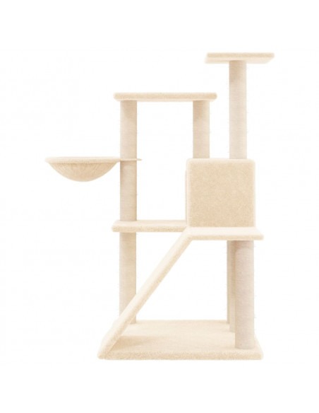 Albero per Gatti con Tiragraffi in Sisal Crema 94 cm