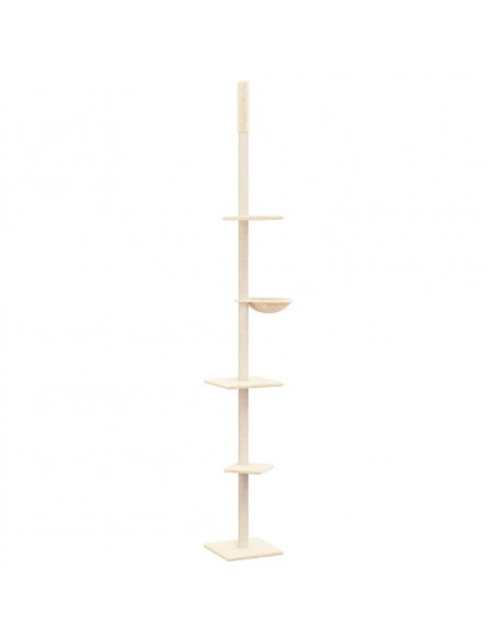 Albero per Gatti da Pavimento a Soffitto Crema 263,5-289,5 cm