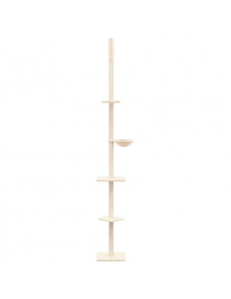 Albero per Gatti da Pavimento a Soffitto Crema 263,5-289,5 cm