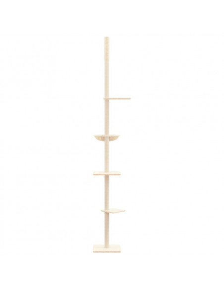 Albero per Gatti da Pavimento a Soffitto Crema 263,5-289,5 cm