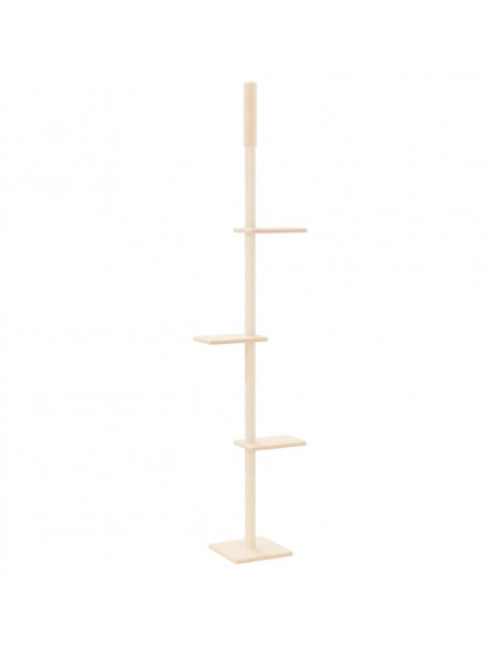 Albero per Gatti da Pavimento a Soffitto Crema 267,5-297,5 cm