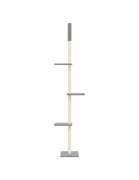 Albero per Gatti Pavimento Soffitto Grigio Chiaro 267,5-297,5cm