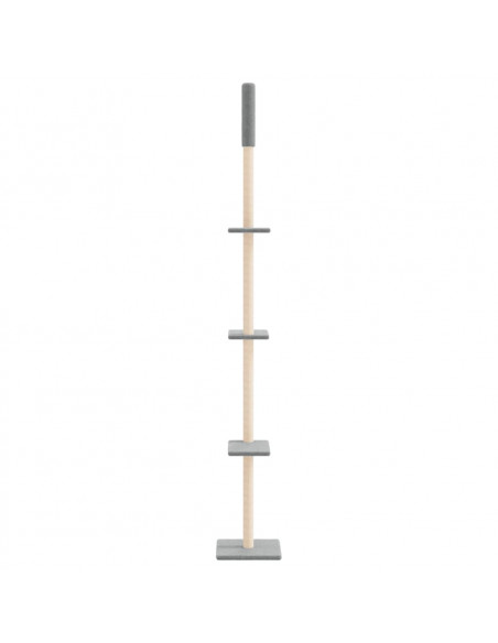 Albero per Gatti Pavimento Soffitto Grigio Chiaro 267,5-297,5cm