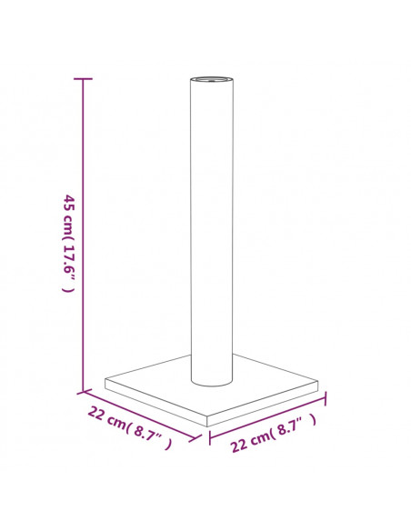 Palo Tiragraffi per Gatti Grigio Scuro 22x22x45 cm