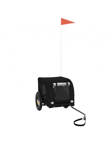 Rimorchio da Bici per Animali Nero Oxford e Ferro